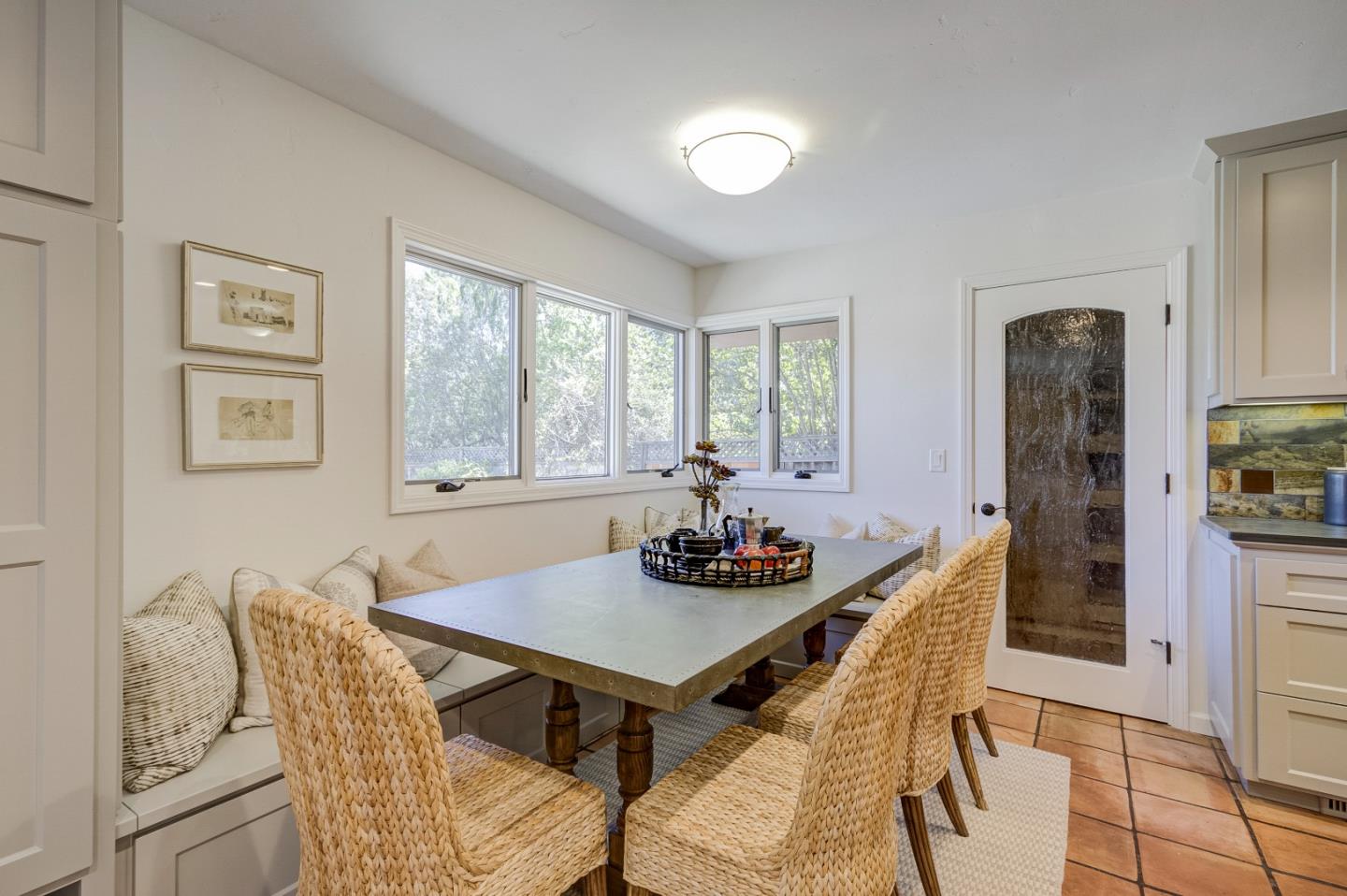 370 Quinnhill Road Los Altos, CA 94024 - Photo 26 of 58 a view of a dining room with furniture and chandelier