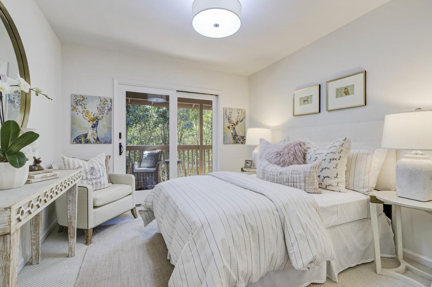 370 Quinnhill Road Los Altos, CA 94024 - Photo 35 of 58 a bedroom with bed and a large window