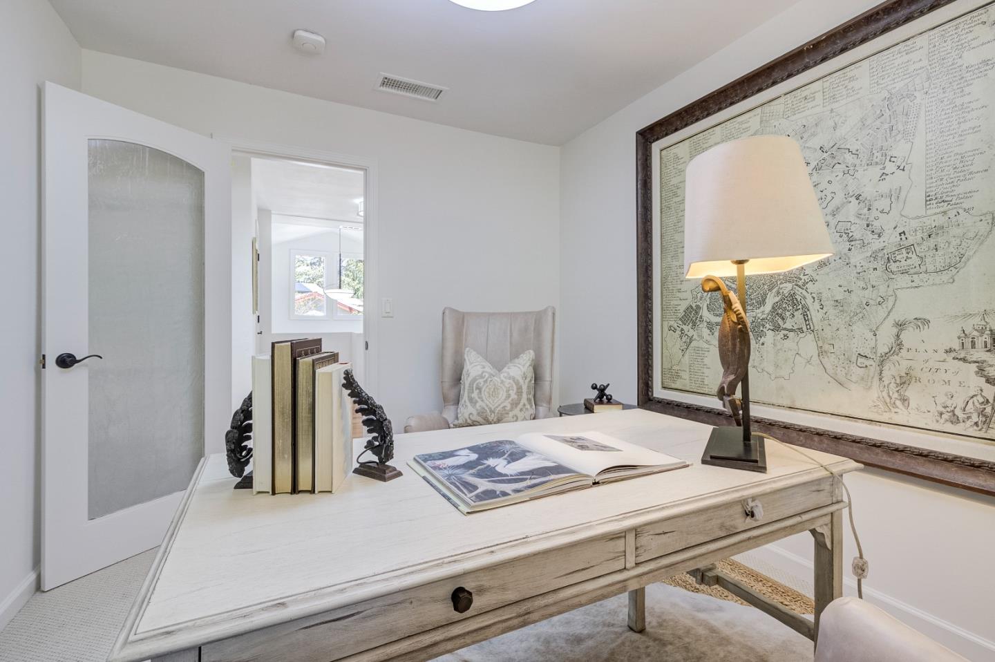 370 Quinnhill Road Los Altos, CA 94024 - Photo 40 of 58 a bedroom with a bed and a mirror