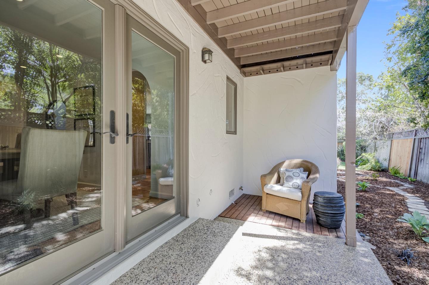 370 Quinnhill Road Los Altos, CA 94024 - Photo 48 of 58 a view of a porch with furniture and front door