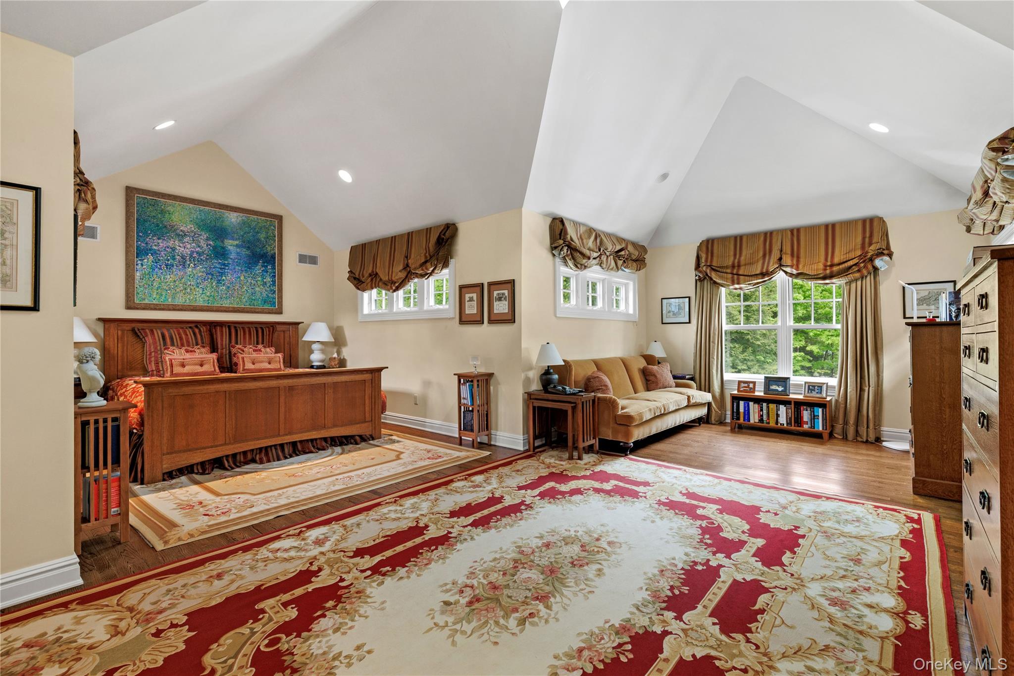 63 Old Mill River Road Pound Ridge, NY 10576 - Photo 25 of 47 a bedroom with furniture and a large window