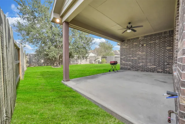 a view of a porch with a yard