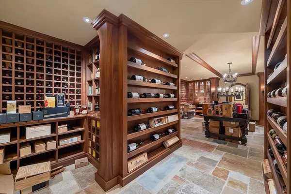 a view of a golf course with chairs
