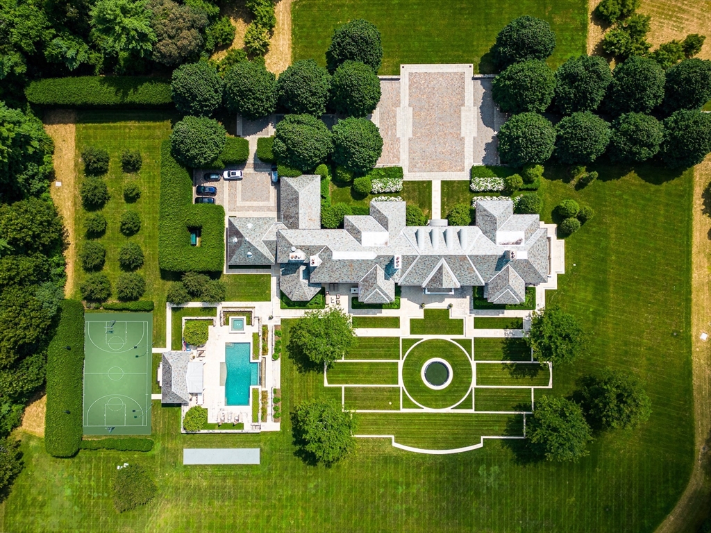 180 Ash Street Weston, MA 02493 - Photo 4 of 39 an aerial view of a house with pool outdoor seating and yard