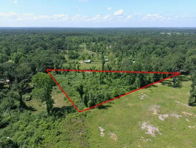 a view of a garden with a building in the background