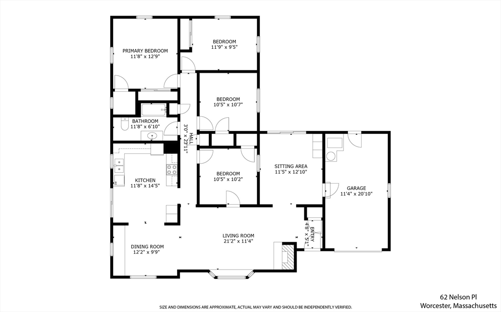 62 Nelson Place Worcester, MA 01605 - Photo 33 of 33 a picture of a floor plan