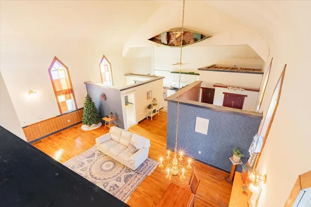 a view of a kitchen with a sink