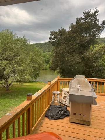 a view of a park with large trees and a wooden fence