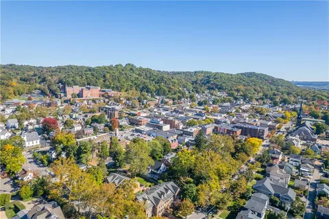 a view of city and mountain