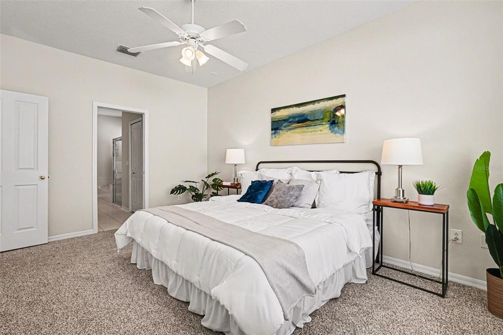 30631 Nickerson Loop Wesley Chapel, FL 33543 - Photo 23 of 33 a bedroom with bed and a potted plant