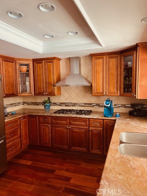 1812 Fairview Drive Corona, CA 92878 - Photo 6 of 15 a kitchen with stainless steel appliances granite countertop a sink stove and wooden cabinets