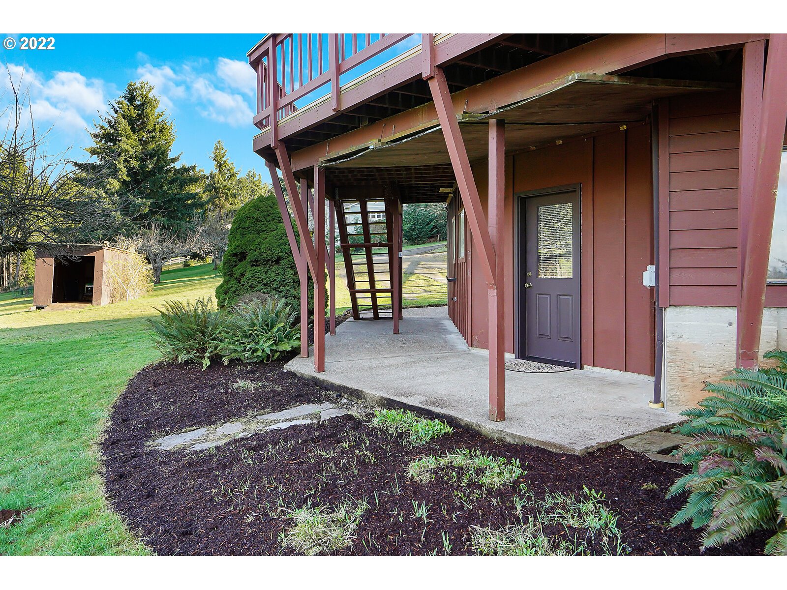 4260 Victor Point Road Northeast Silverton, OR 97381 - Photo 27 of 32 a view of a porch with a yard