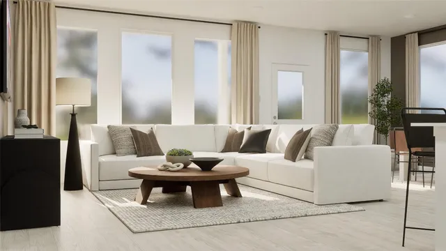 a living room with furniture