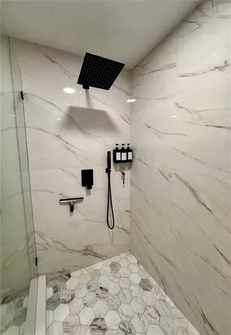 a bathroom with a shower