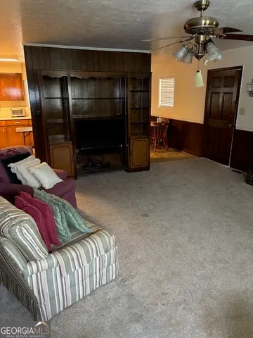 a living room with furniture