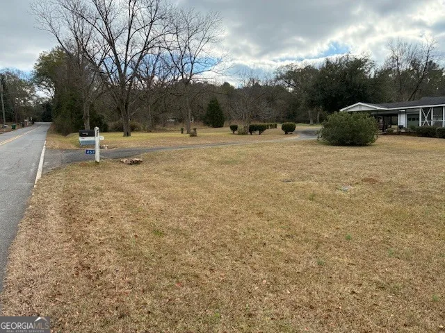 a backyard of a house with lots of green space