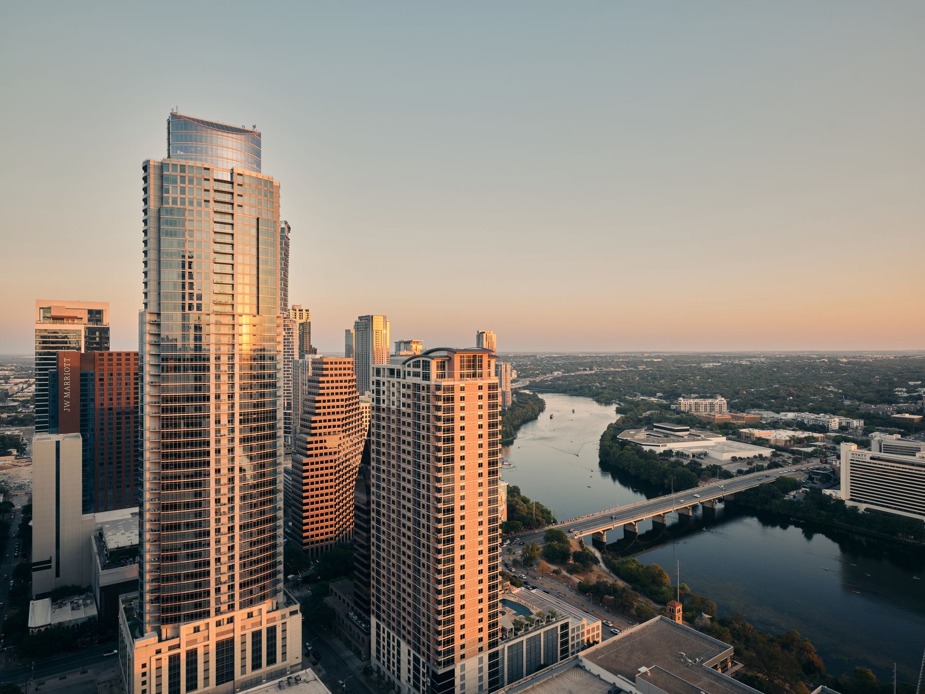 210 Lavaca Street, Unit 3504 Austin, TX 78701 - Photo 2 of 40 City view featuring a notable bridge and a nearby body of water