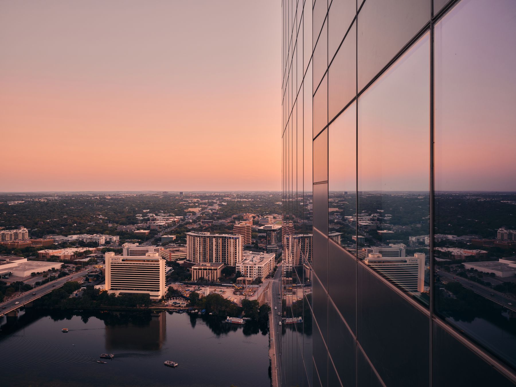 210 Lavaca Street, Unit 3504 Austin, TX 78701 - Photo 3 of 40 City view featuring a large body of water and a notable bridge