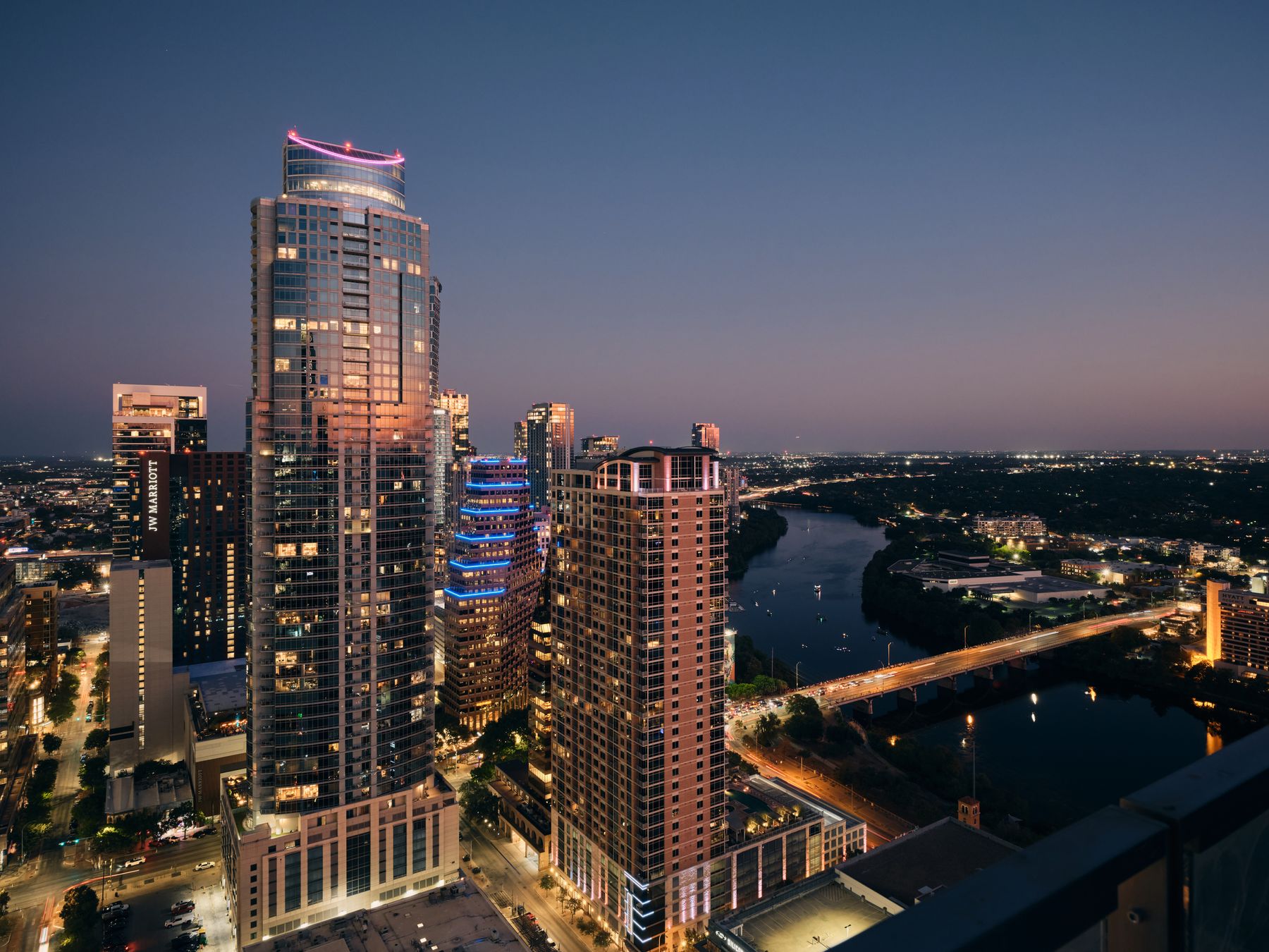 210 Lavaca Street, Unit 3504 Austin, TX 78701 - Photo 36 of 40 View of city with a large body of water and a notable bridge