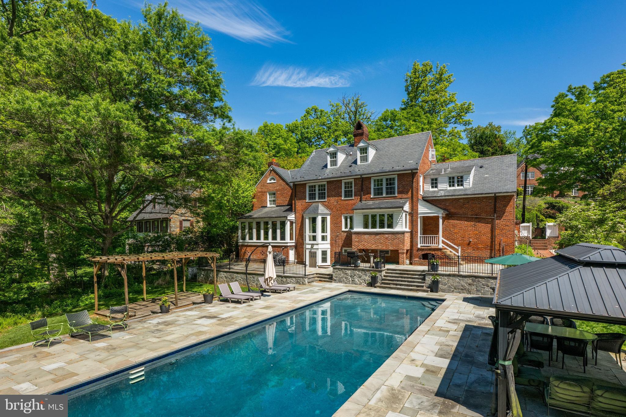 1702 Kalmia Road Northwest Washington, DC 20012 - Photo 51 of 55 an aerial view of a house with swimming pool garden and patio
