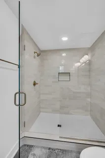 a bathroom with a shower