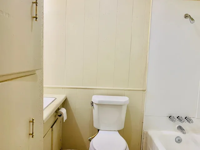 a white toilet sitting next to a bathroom sink