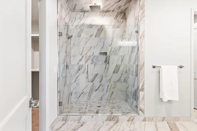 a bathroom with a shower
