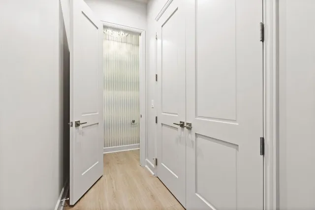 a view of a bathroom with a shower