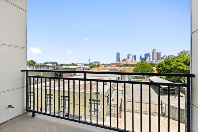 a view of city from a balcony
