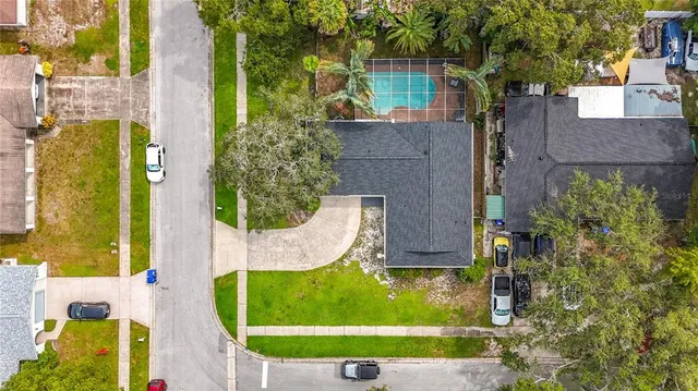 aerial view of a garden