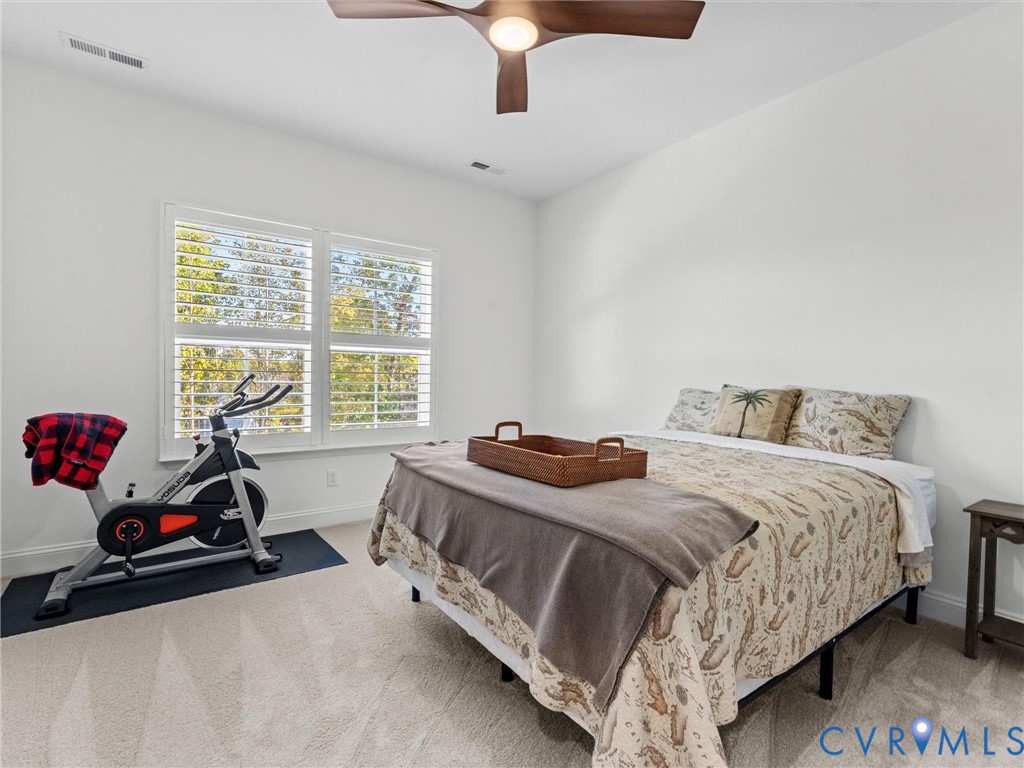 13736 Randolph Pond Lane Midlothian, VA 23114 - Photo 25 of 37 a bedroom with a bed and a chandelier