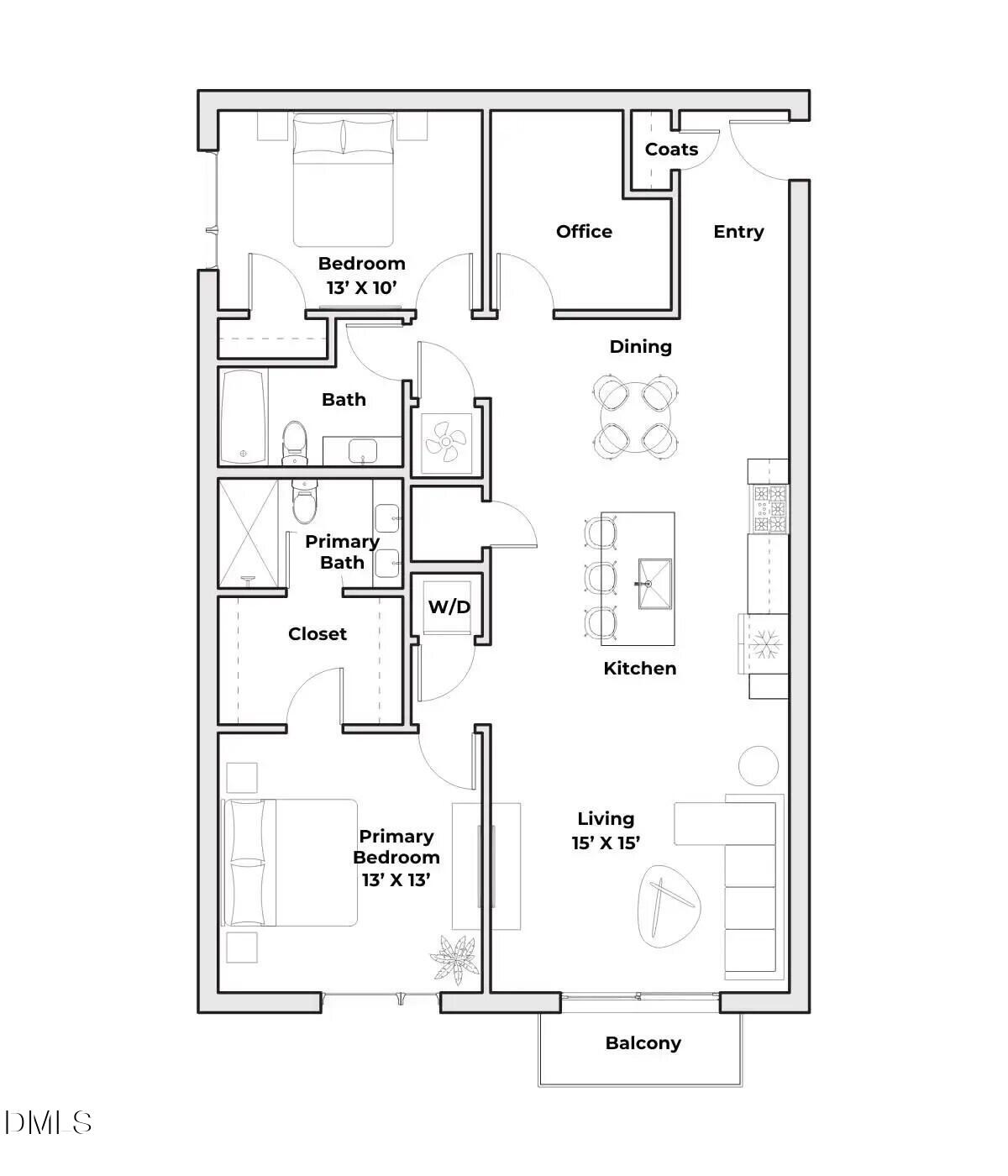 709 East Lenoir Street, Unit 307 Raleigh, NC 27601 - Photo 24 of 24 Floor Plan 2D - Moore