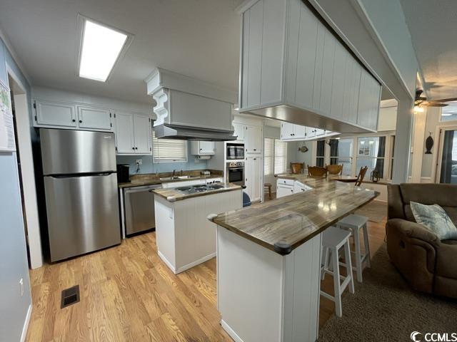 469 Sandpebble Surfside Beach, SC 29575 - Photo 39 of 39 Kitchen with appliances with stainless steel finishes, light wood-style floors, a peninsula, open floor plan, and plenty of natural light