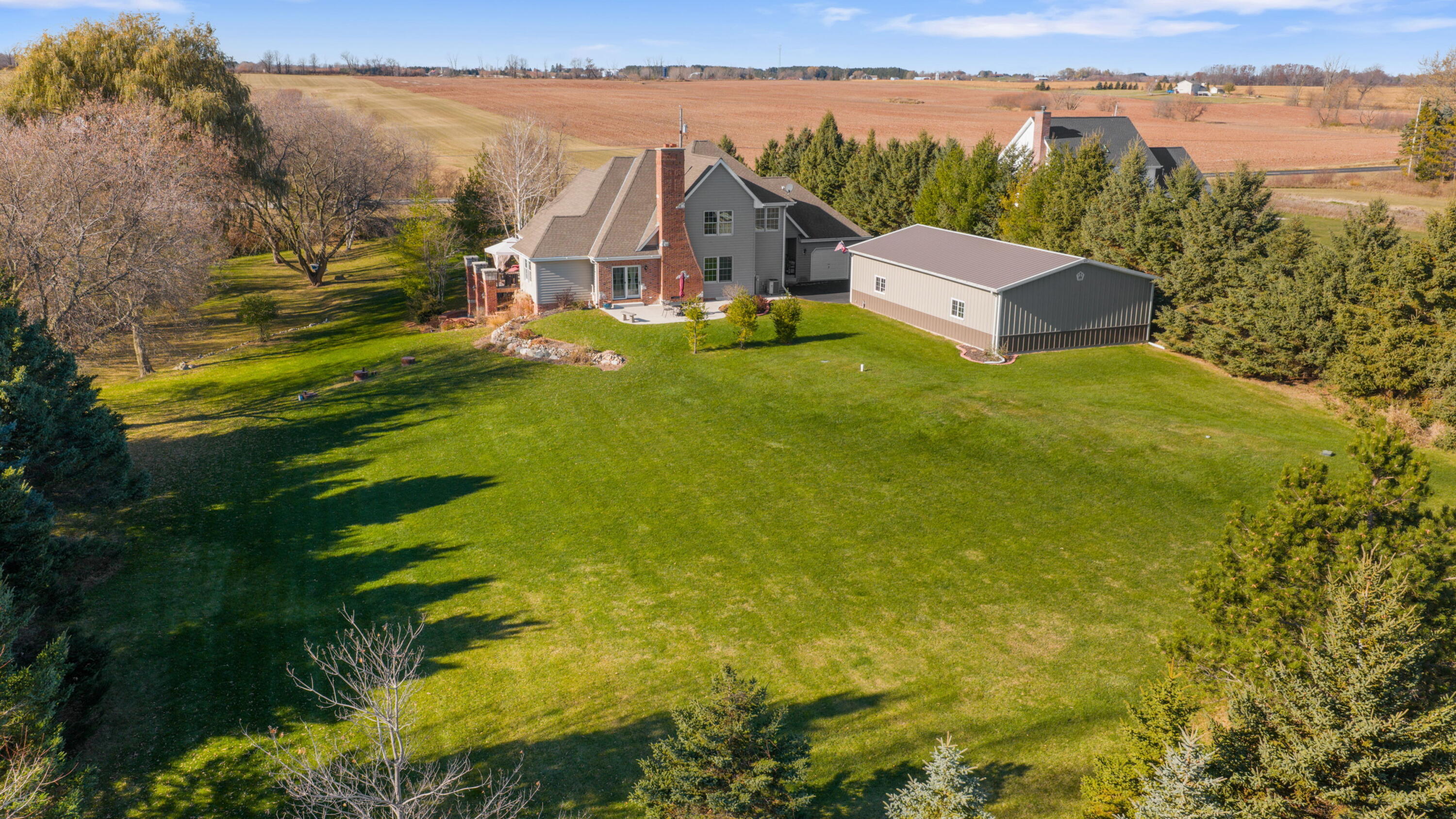 7182 Sauk Trail Road Cedar Grove, WI 53013 - Photo 3 of 37 Aerial Back of Home W Facing