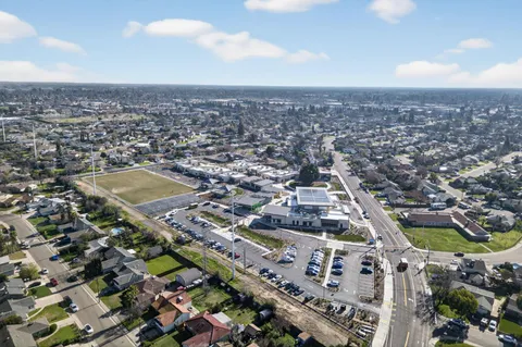 an aerial view of city