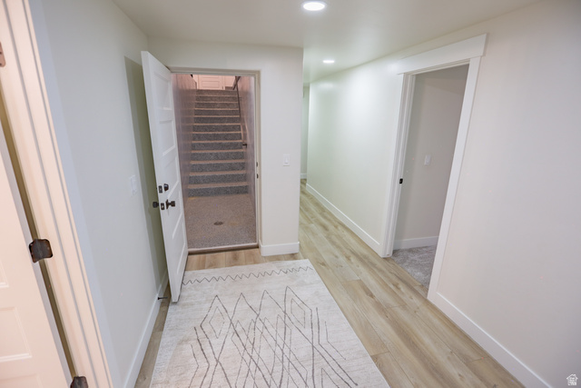 126 North 800 West Mapleton, UT 84664 - Photo 58 of 79 Hallway featuring light wood finished floors and recessed lighting