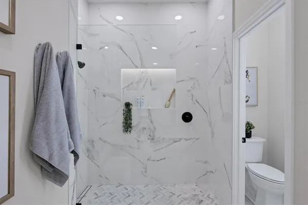 a bathroom with a shower