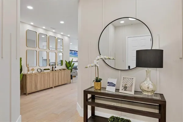 a view of entryway with livingroom and furniture