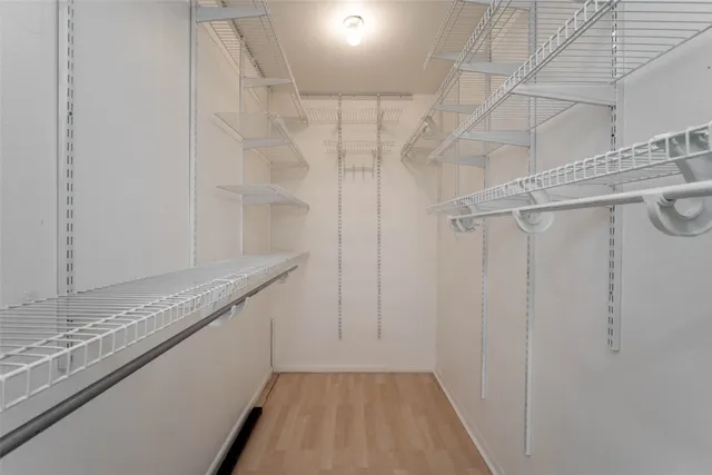 a hallway with closet