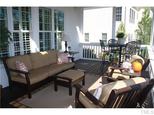 2812 Winter Song Road Raleigh, NC 27614 - Photo 22 of 24 You will enjoy relaxing on this grand screened-in porch overlooking a well-landscaped lot. Room features a stained bead board ceiling with 3 skylights and 2 ceiling fans with lights. Attached wall speakers convey for your enjoyment.
