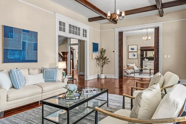 a living room with furniture
