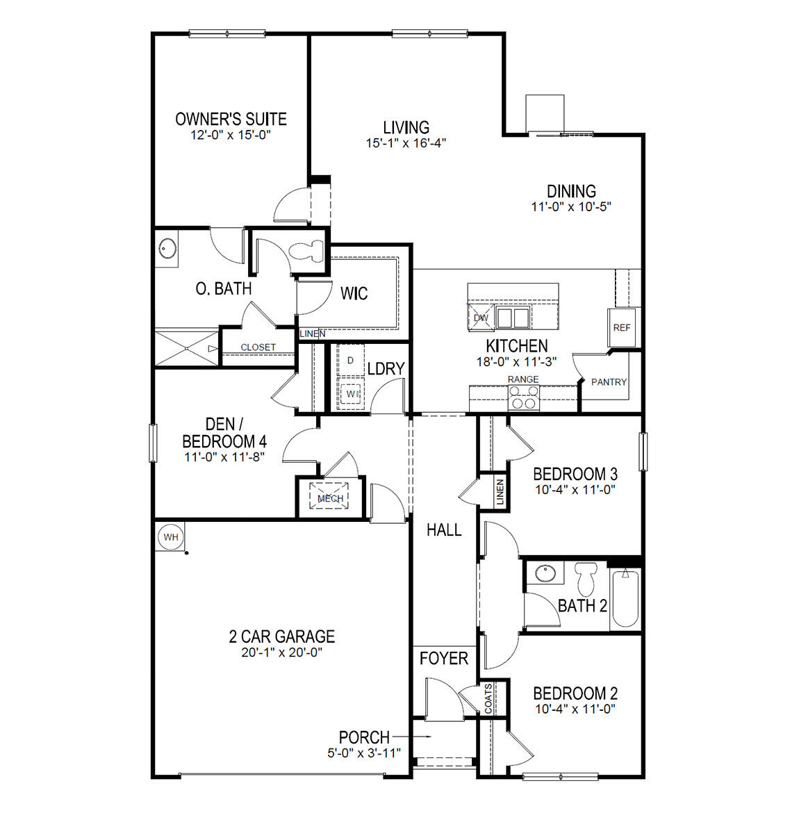 863 Otto Loop Crestview, FL 32539 - Photo 33 of 33 Cal A B NO TUB NO PORCH FLOORPLAN. i_S