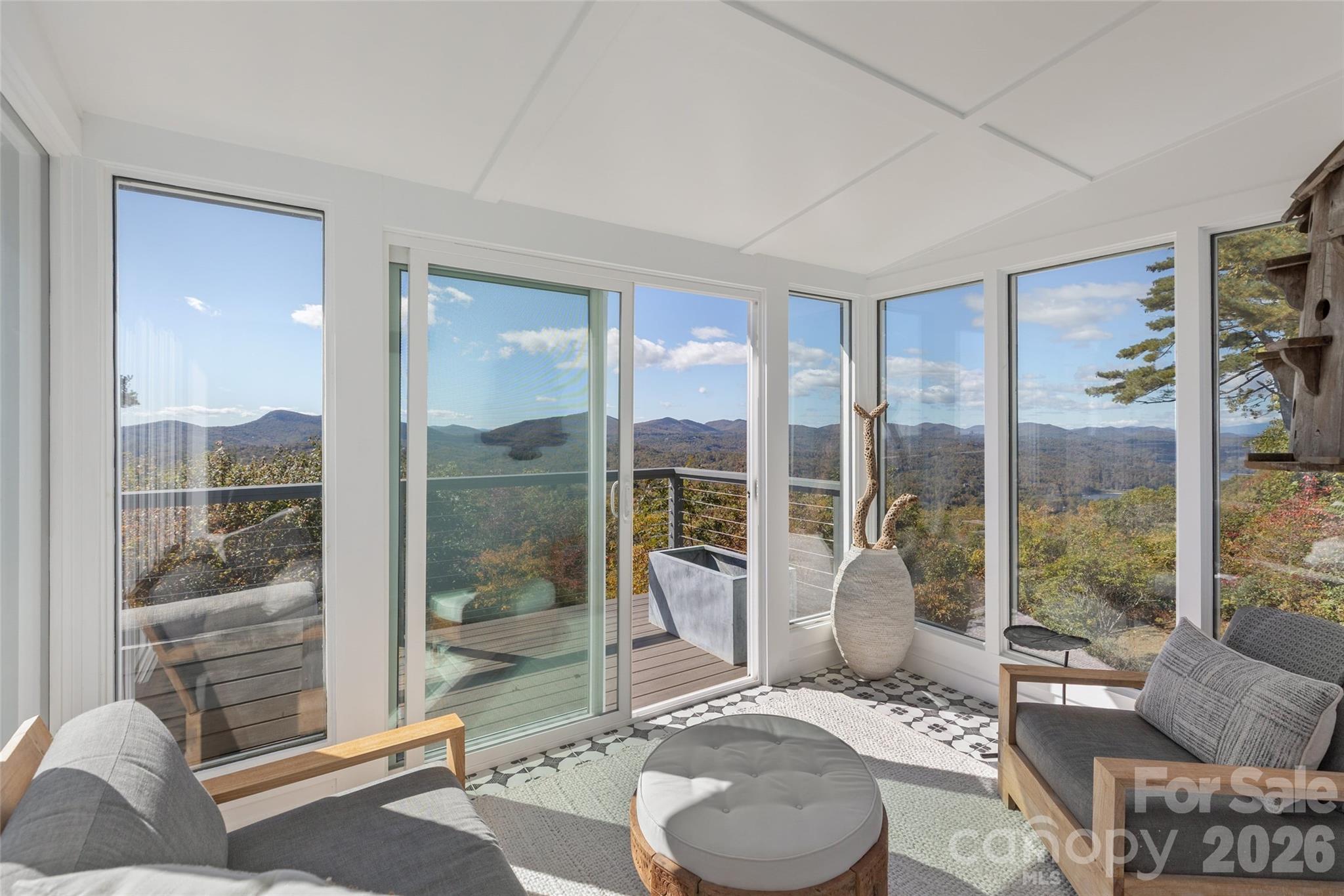 2618 Big Sheepcliff Road Cashiers, NC 28717 - Photo 16 of 35 a living room with furniture and a floor to ceiling window