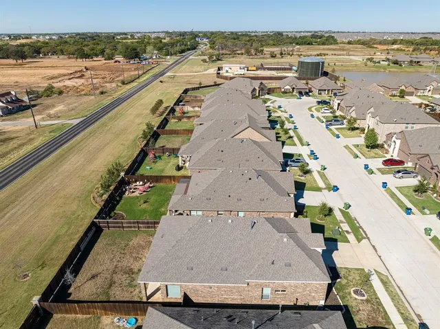 an aerial view of a large building