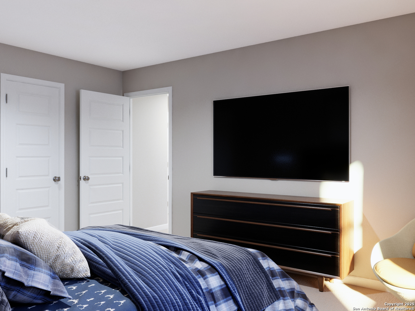 1228 Sweden Seguin, TX 78155 - Photo 22 of 30 a bedroom with a bed and flat screen tv