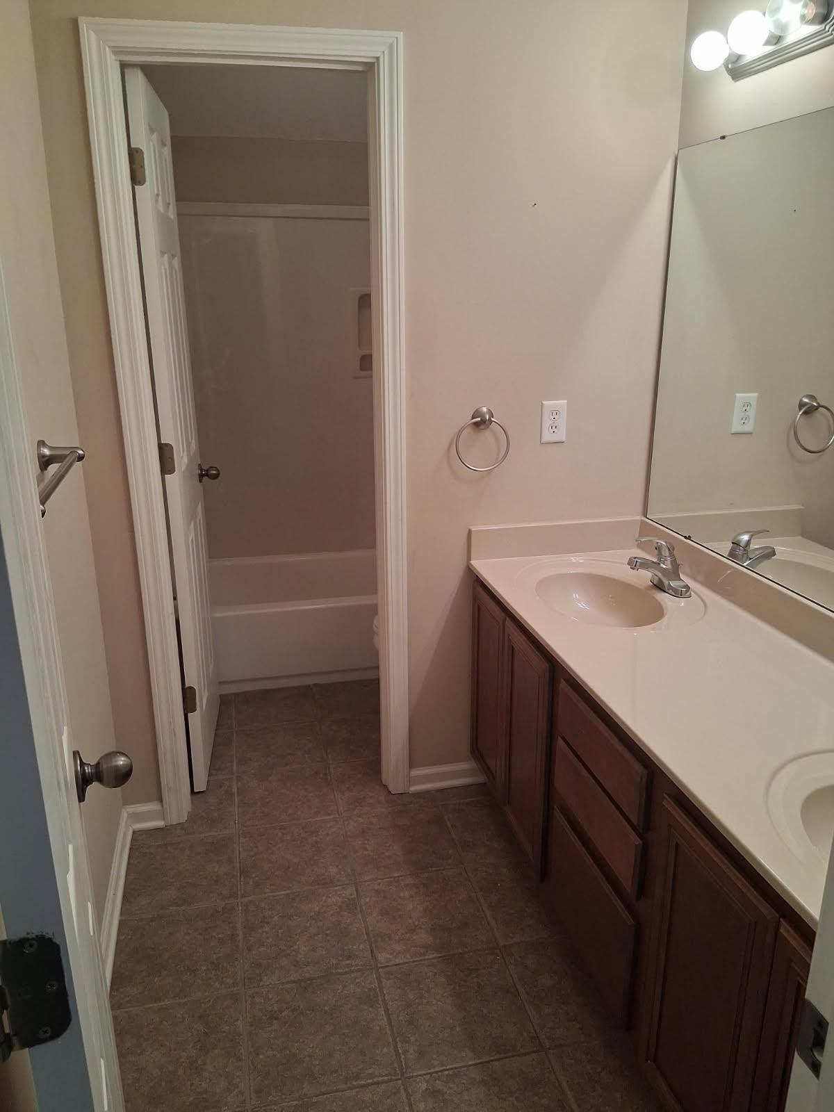 10481 Mabry Mill Road Cordova, TN 38016 - Photo 22 of 32 a bathroom with a sink a mirror and a bathtub