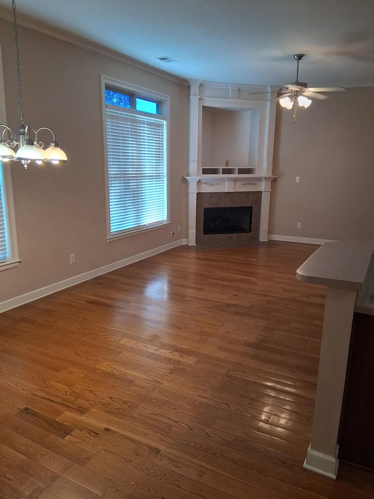 10481 Mabry Mill Road Cordova, TN 38016 - Photo 6 of 32 an empty room with wooden floor and fireplace