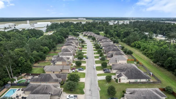 an aerial view of multiple house