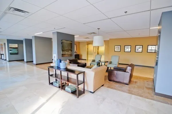 a living room with furniture