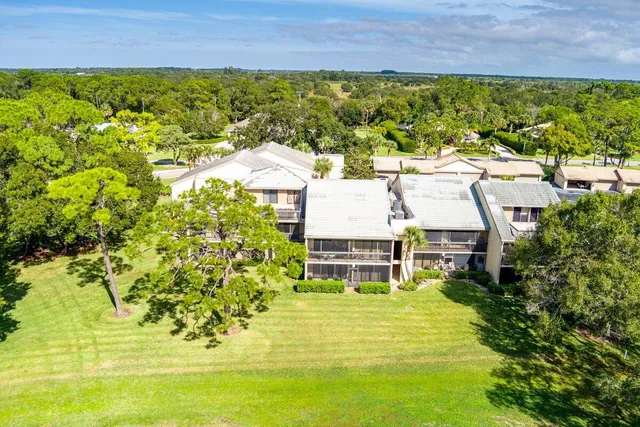 an aerial view of a swimming pool
